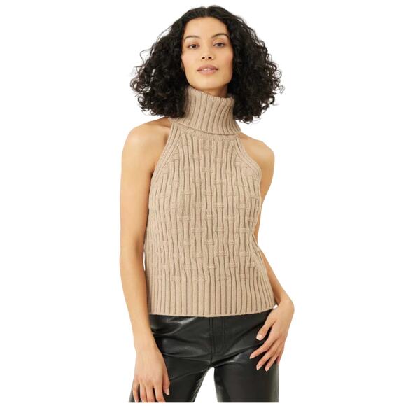 Stitches Tops - Stitches + Stripes Sleeveless Marlow Sweater Top Beige